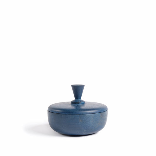 Wide Container with Triangle Lid in Denim