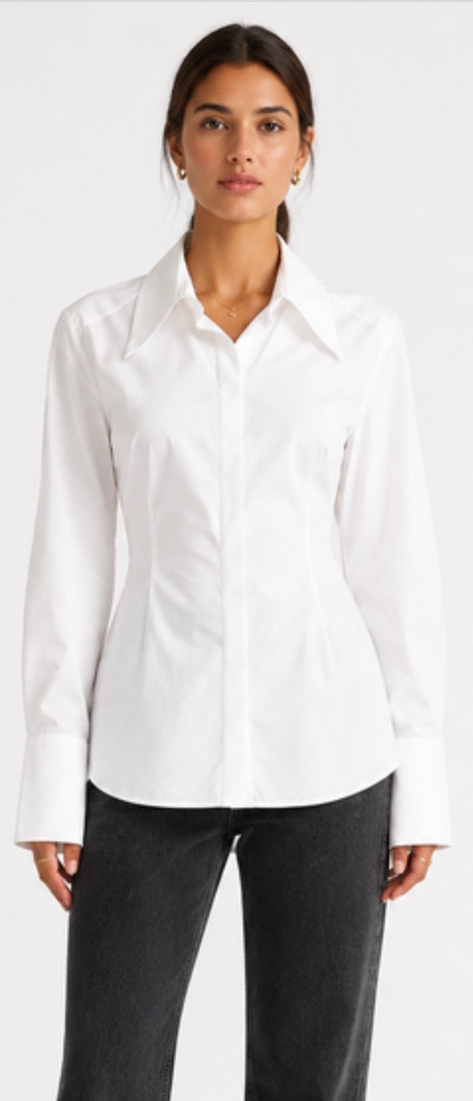 Women's White fitted Shirt