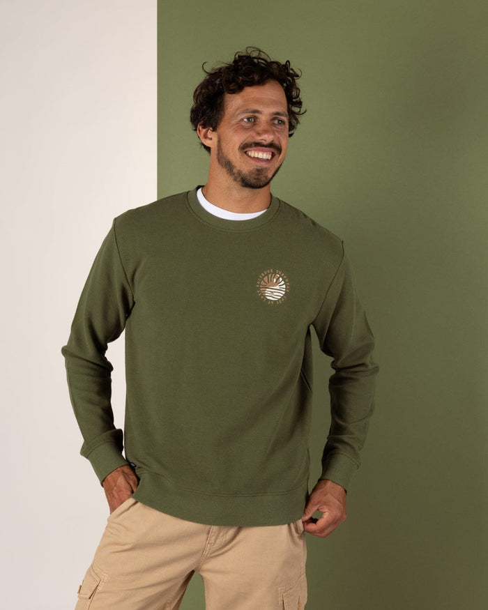 Yin Yang Sun Mens Sweatshirt in Green
