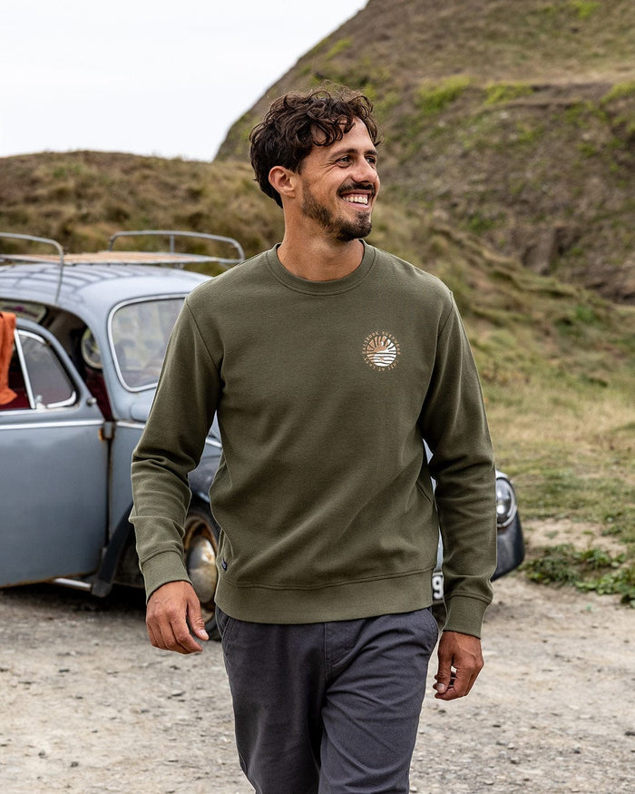 Yin Yang Sun Mens Sweatshirt in Green