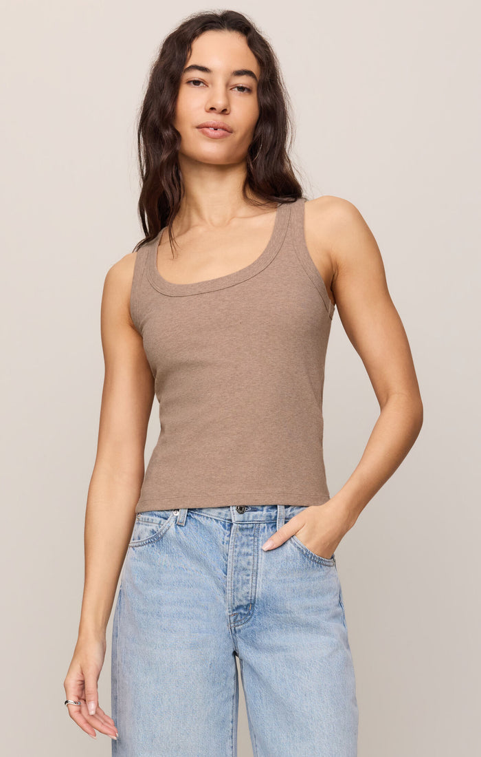 Z Supply Rowe Scoop Tank in Heather Ash