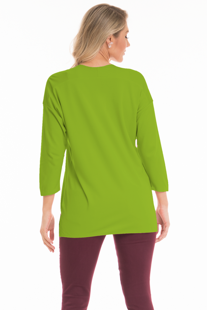 ZELDA LIME PREMIUM KNIT 3/4 SLEEVE TOP LIOR