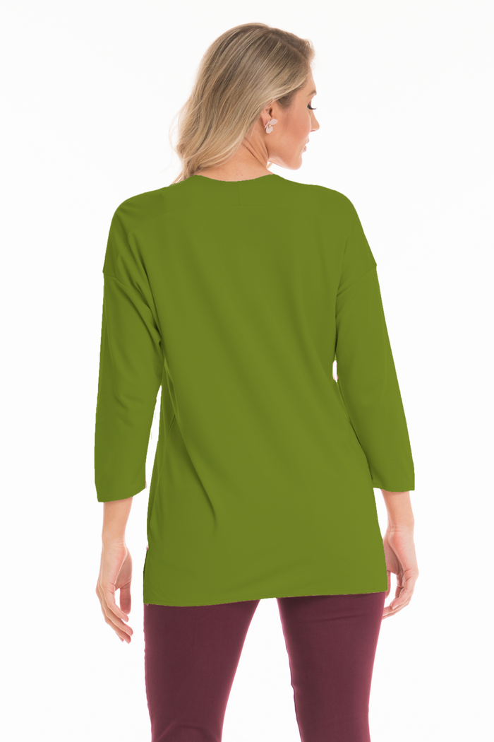 ZELDA LIME PREMIUM KNIT 3/4 SLEEVE TOP LIOR