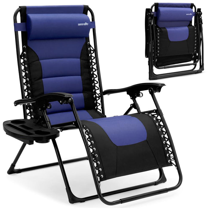 Zero Gravity Recliner Chair - Ultimate Comfort, Foldable, Blue